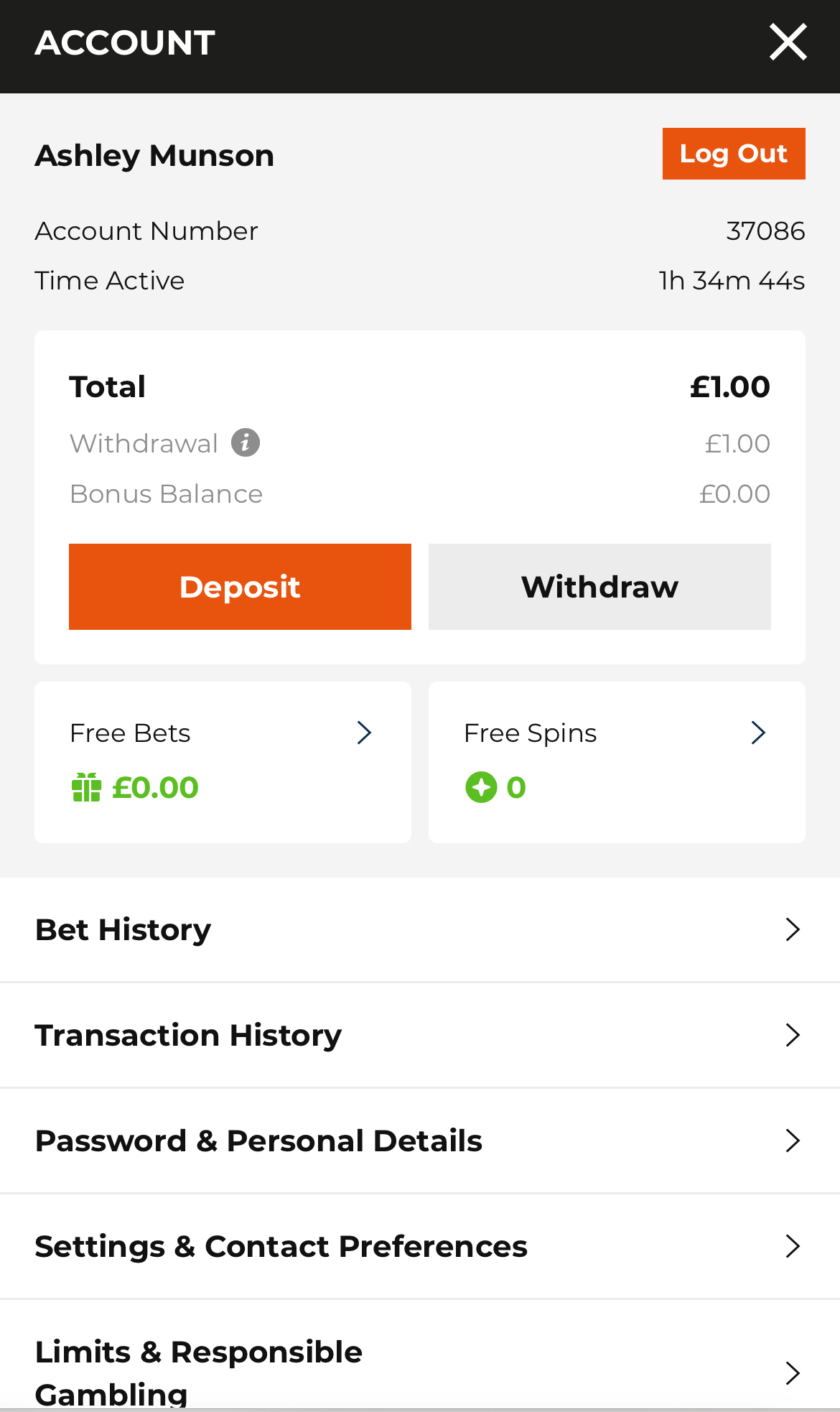 AK Bets Withdraw Button