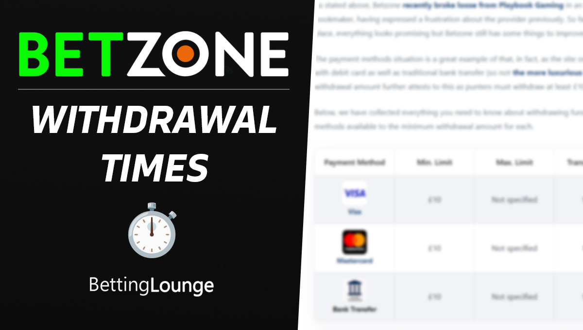 Betzone withdrawal time