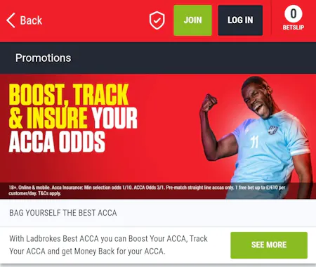 Ladbrokes Acca Insurance and Boost
