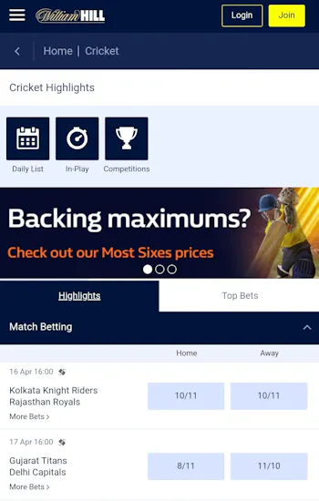 William Hill Cricket