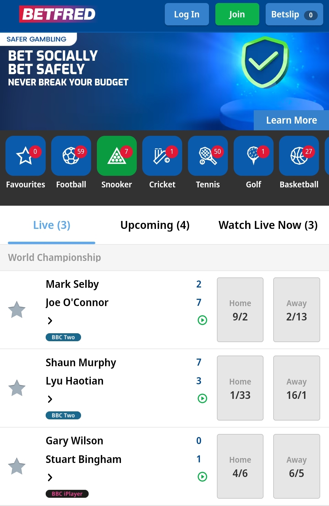 Betfred Live Streaming