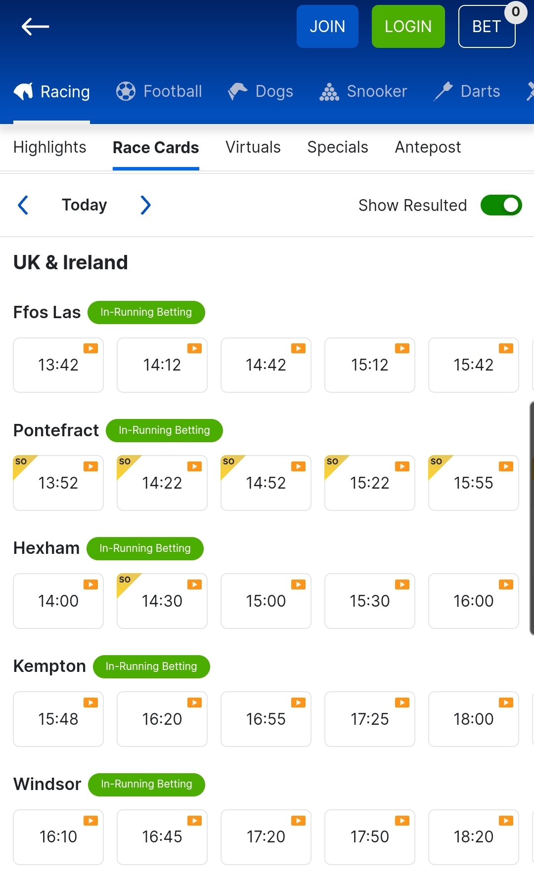 BoyleSports Racing Streaming
