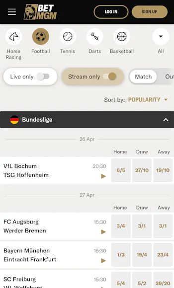 BetMGM Football Streaming