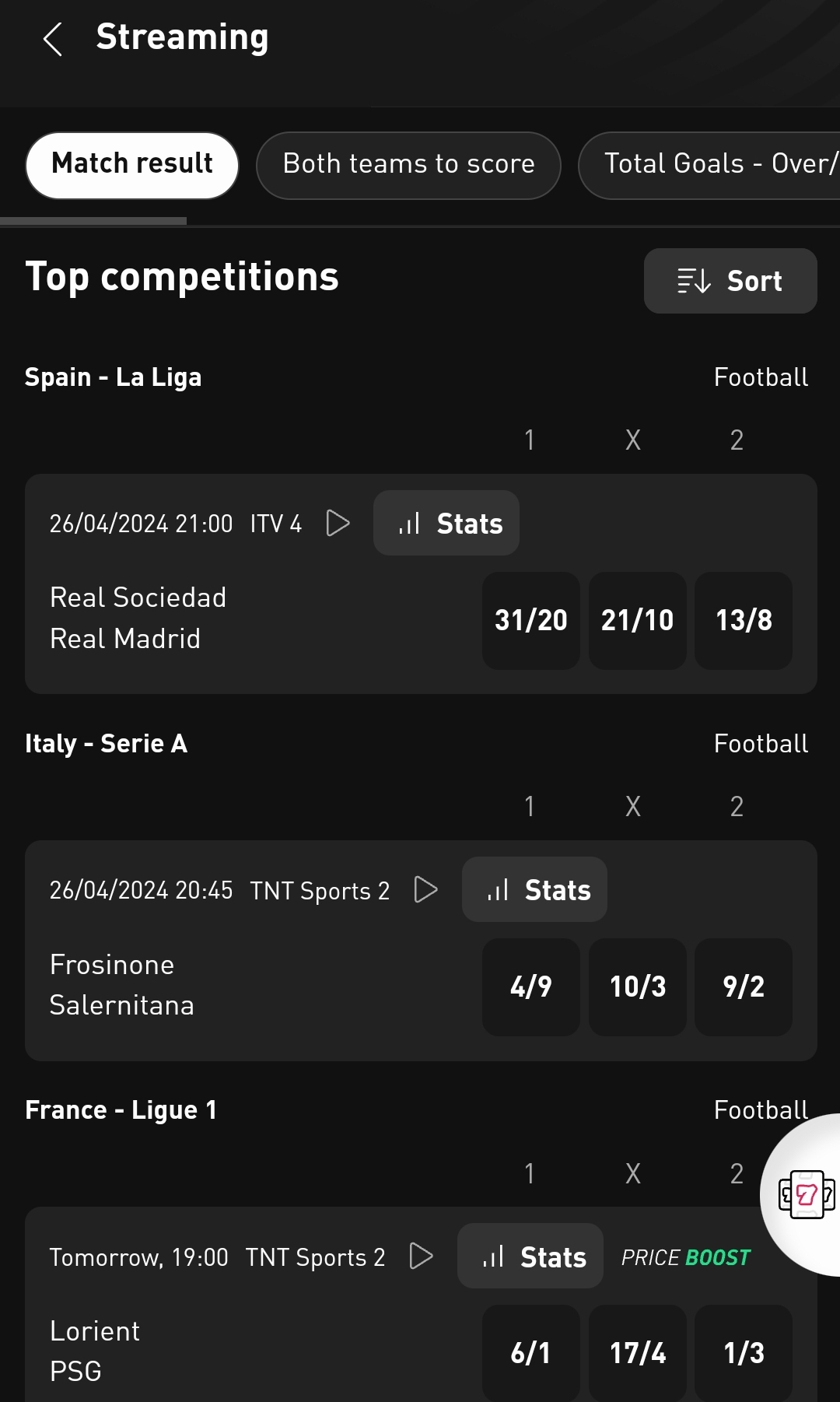 LiveScore Bet Football Streaming