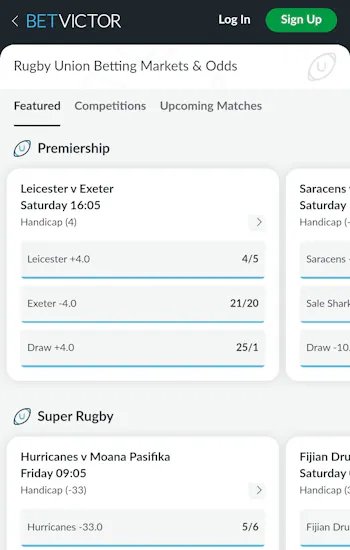 BetVictor rugby