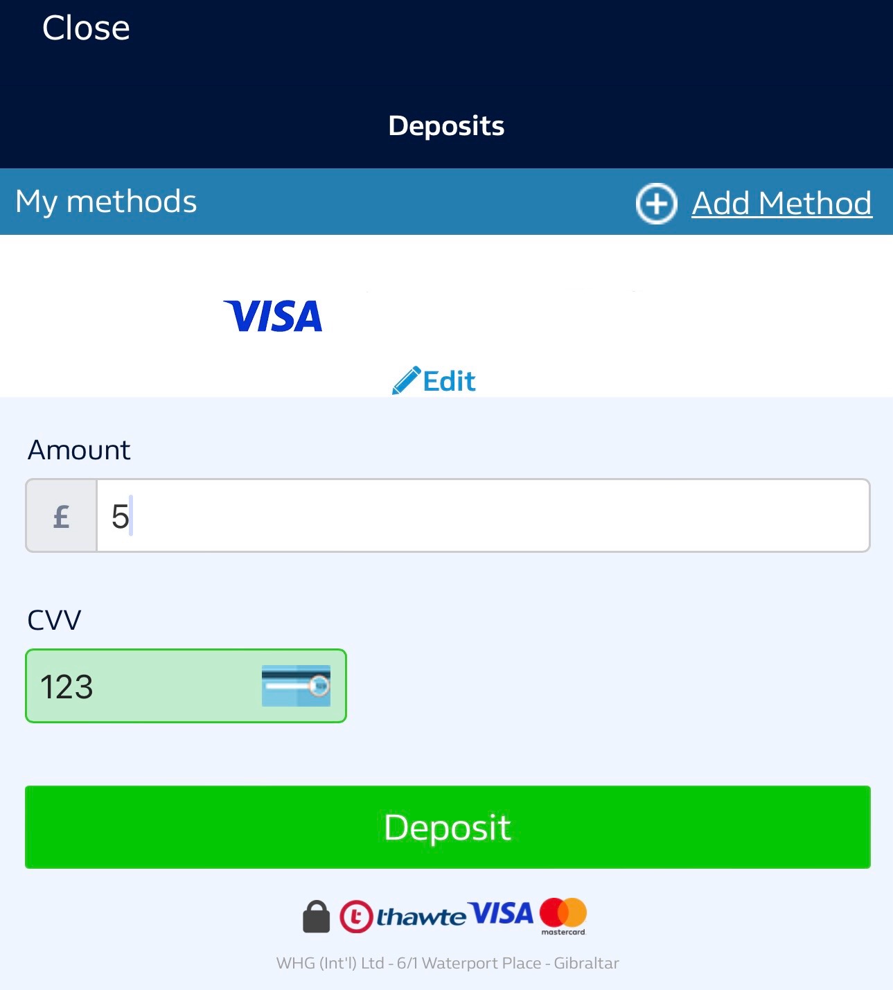 William Hill Deposit 4
