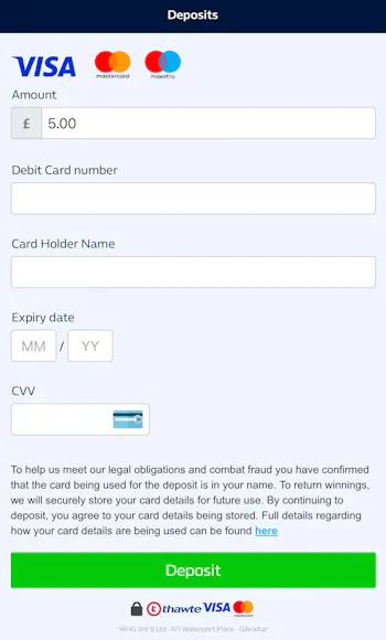 William Hill Deposit 2