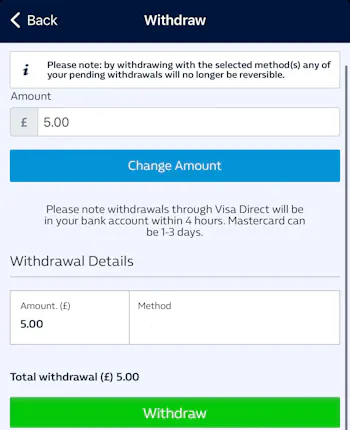 William Hill Withdrawal 2