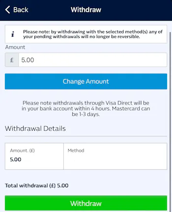 William Hill Withdrawal 2