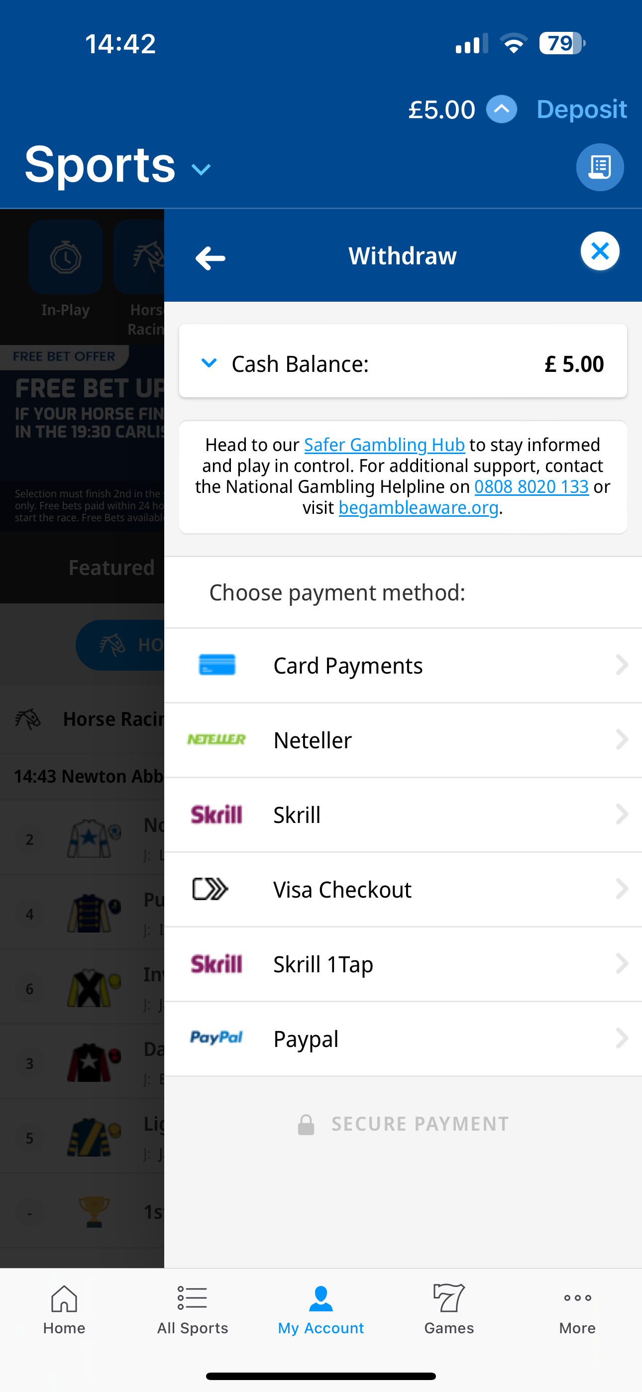 Betfred Withdrawal 2