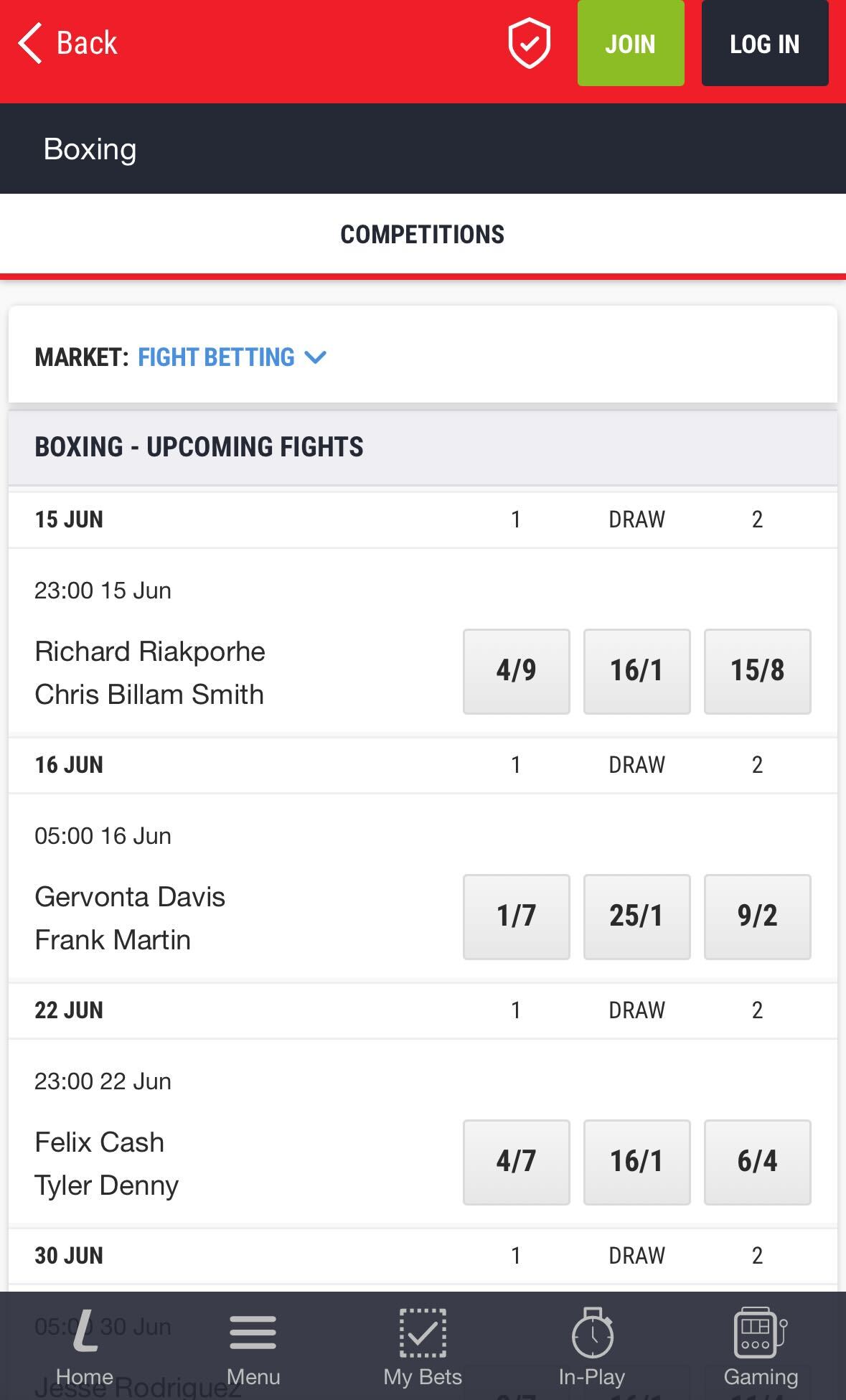 Ladbrokes boxing betting UK