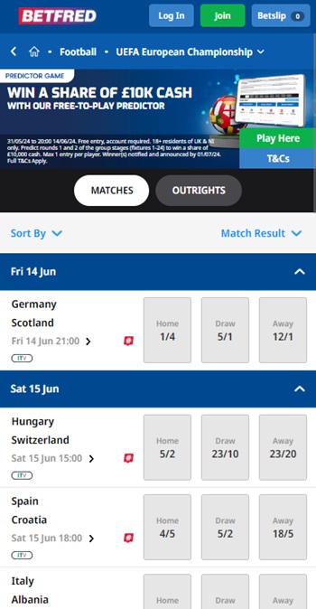 Betfred Euros