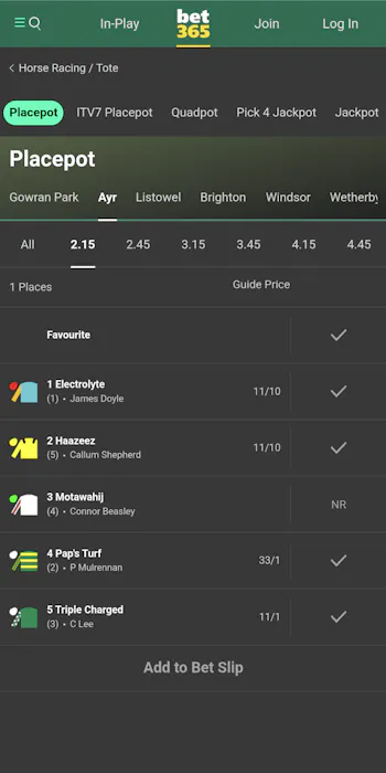 Bet365 pool and tote betting