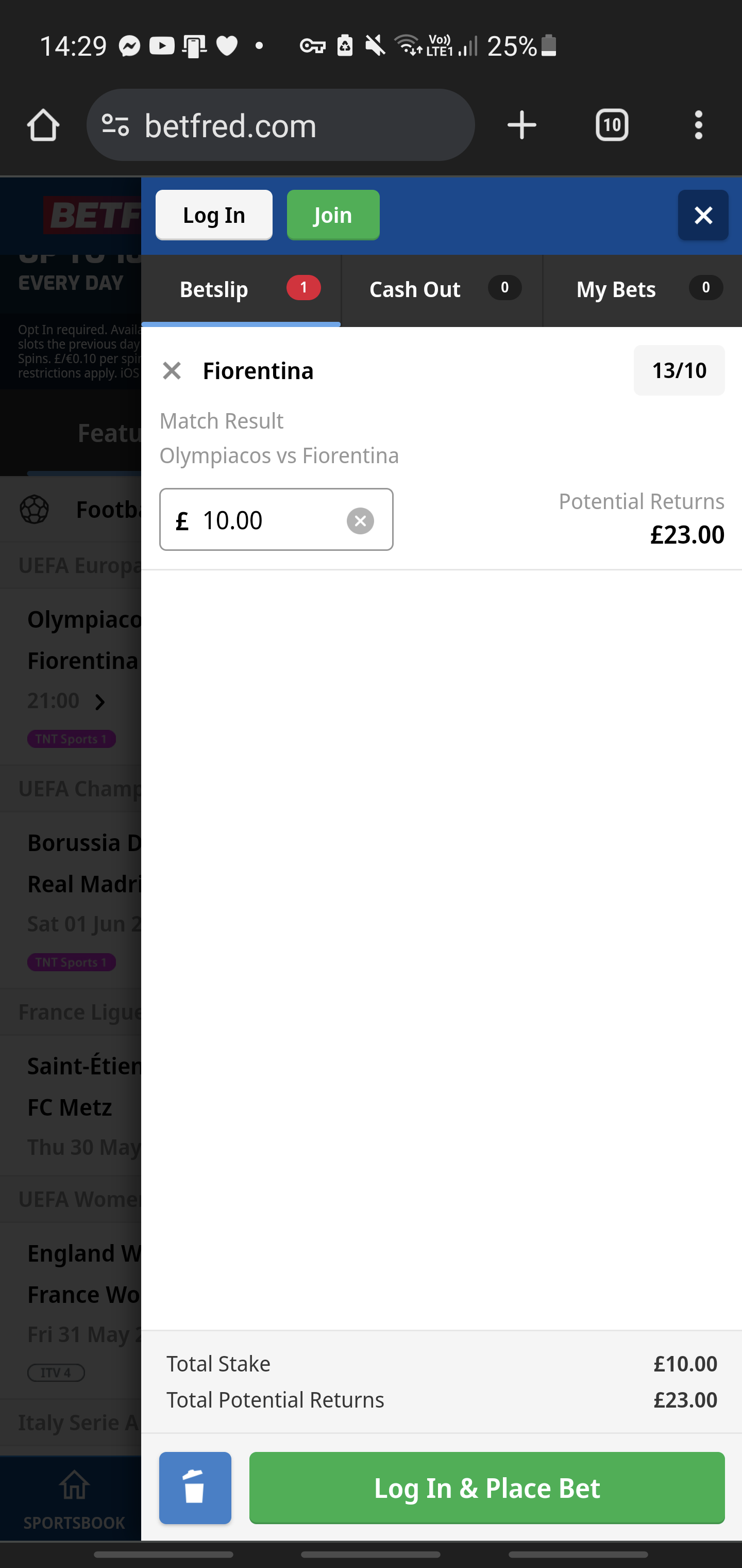 Betfred promo code process 3