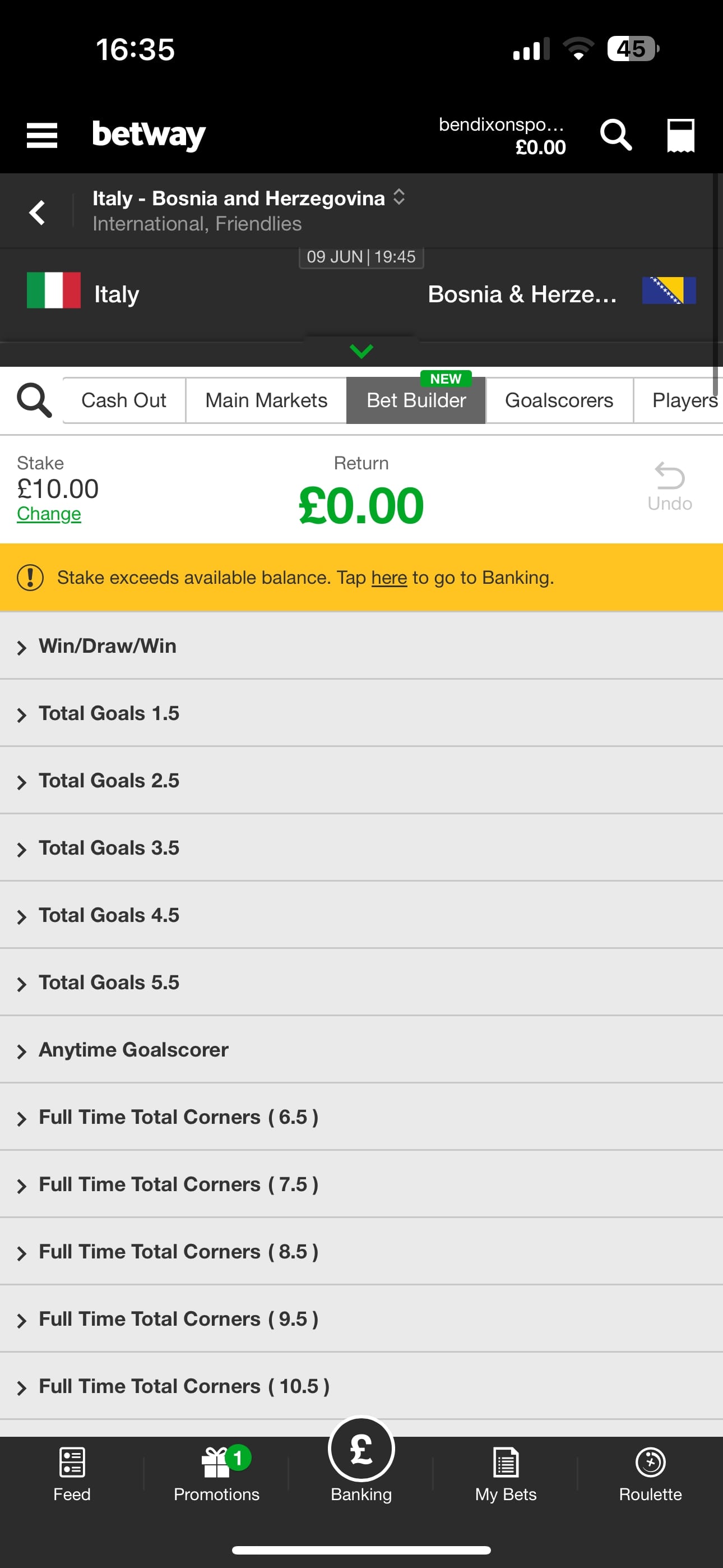 Betway App Bet Builder