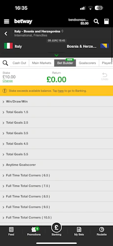 Betway App Bet Builder
