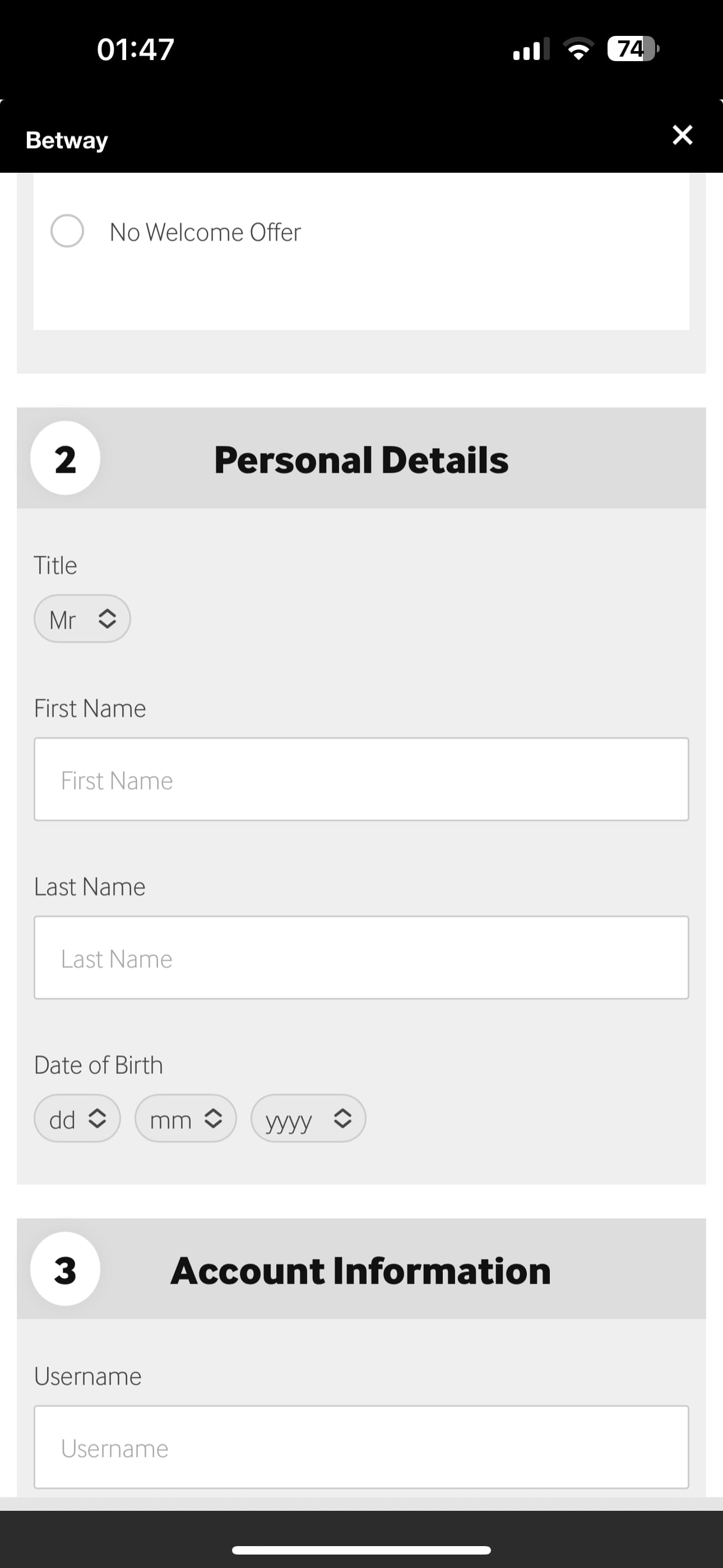 Betway registration app 3