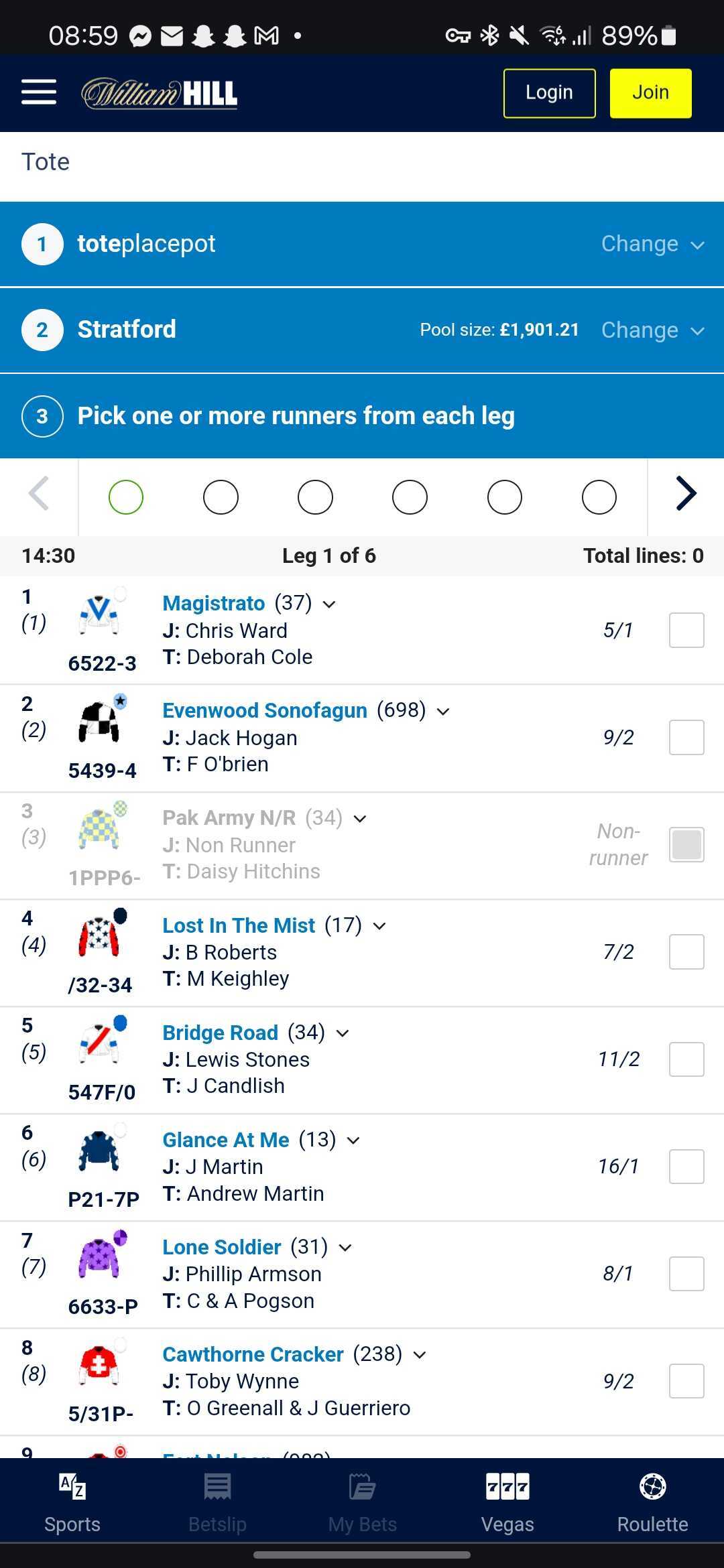 William Hill placepot 3