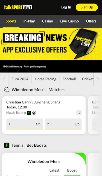 talkSPORT BET home page