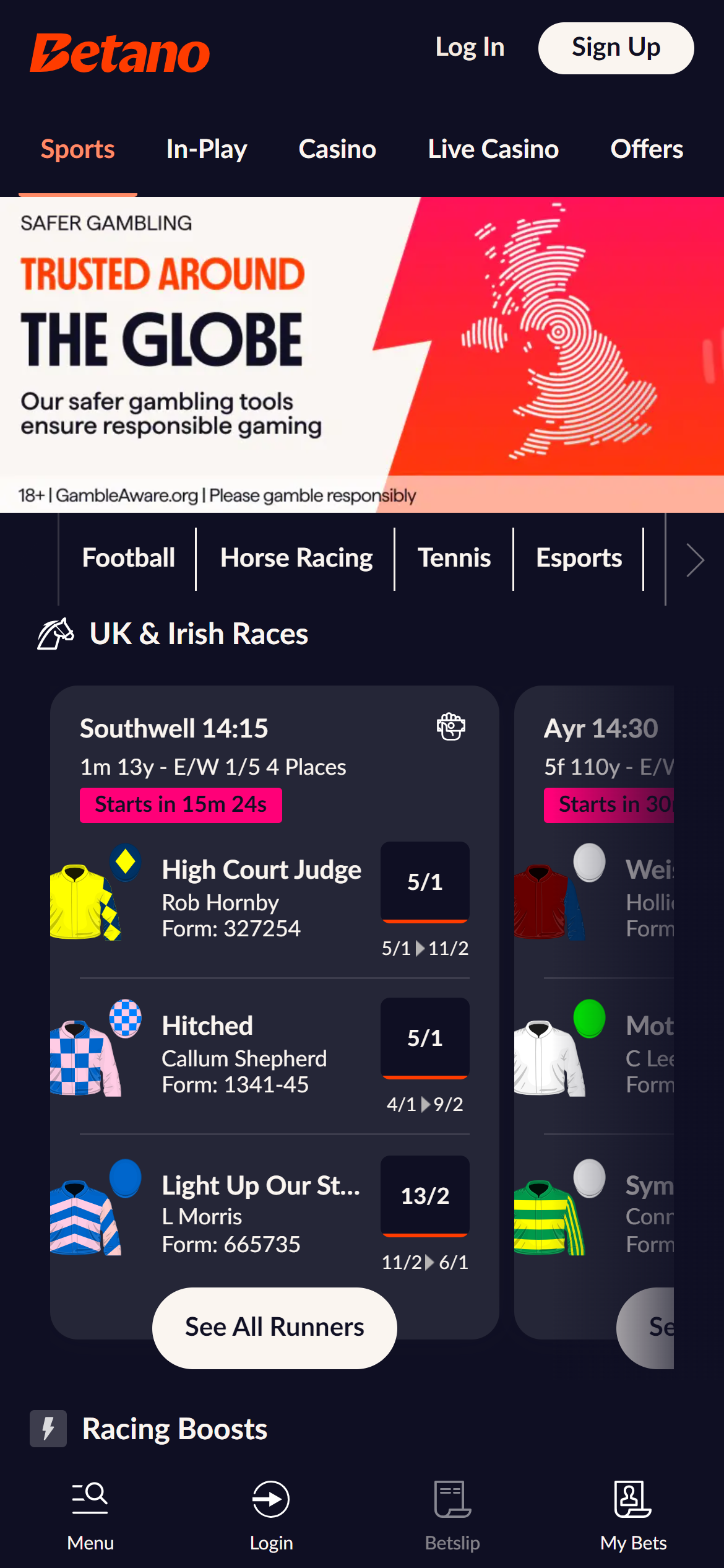 Betano home registration