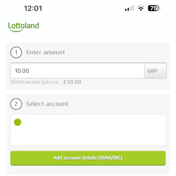 Lottoland Withdrawal 1