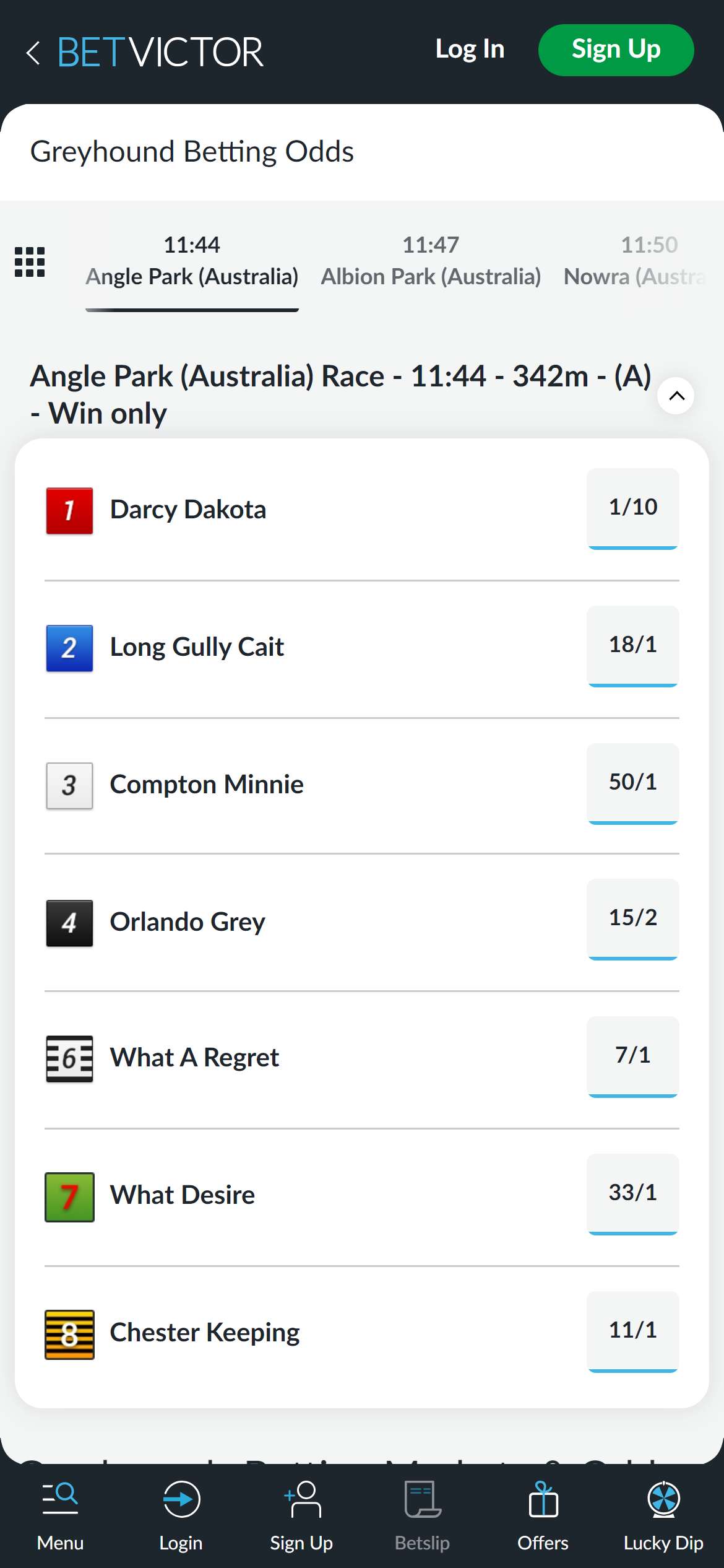 BetVictor greyhound racing 