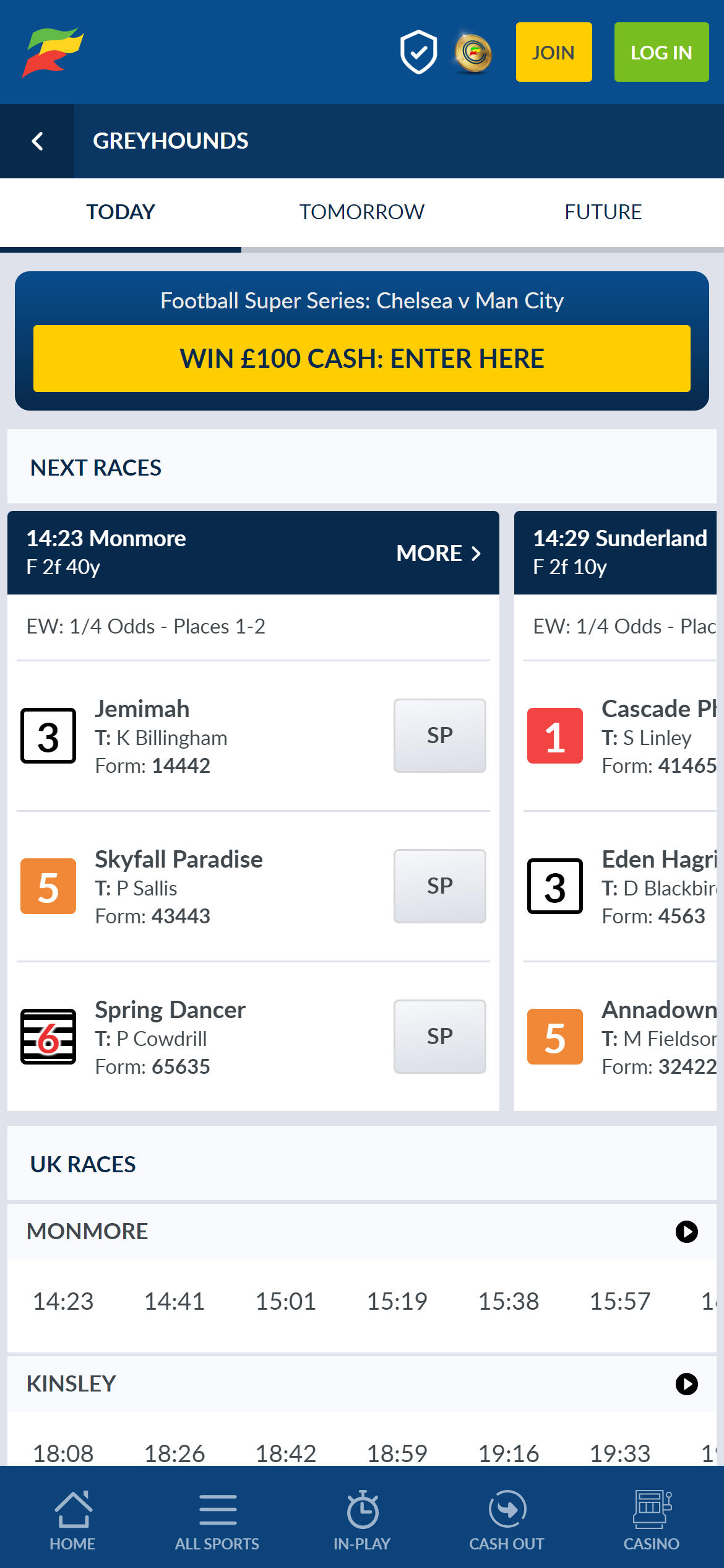 Coral greyhound racing 