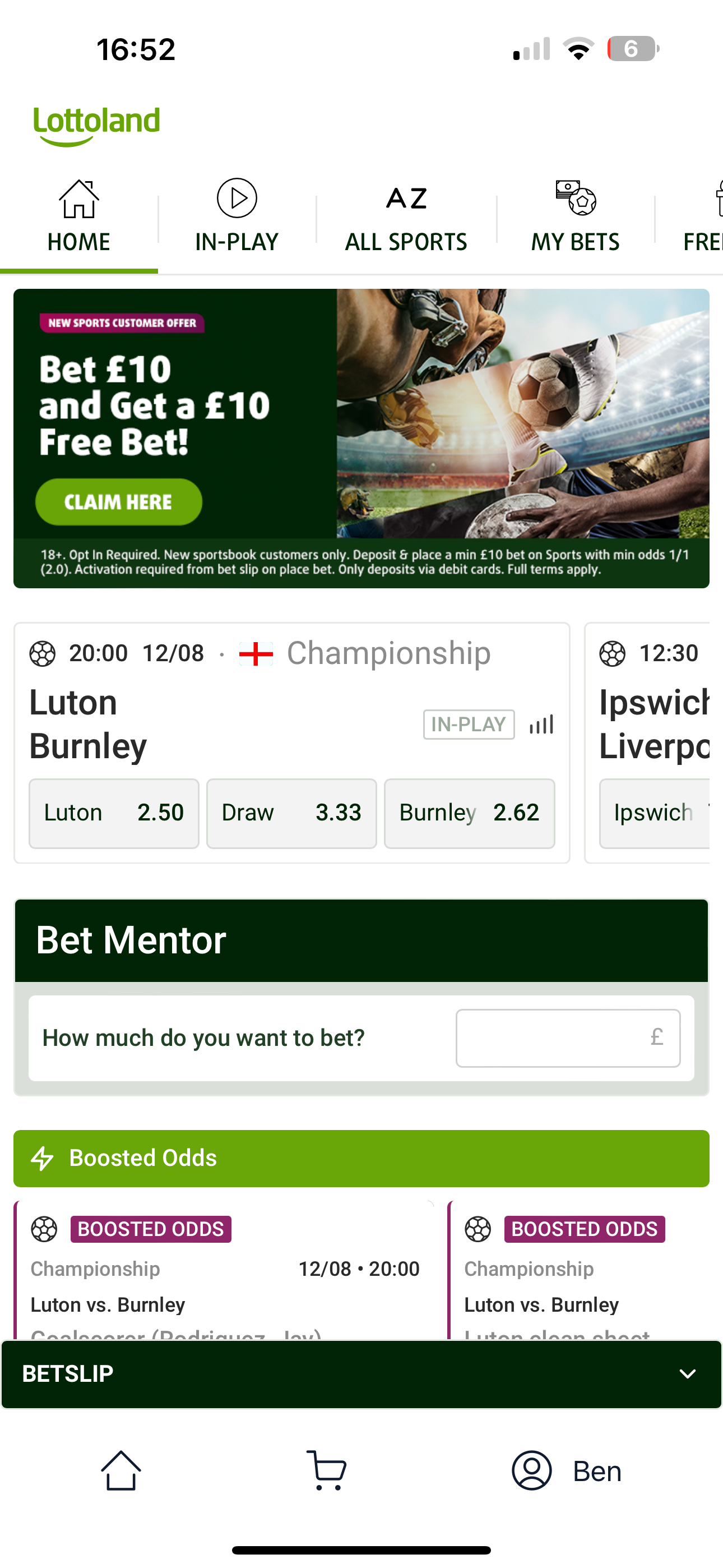 Lottoland sports home