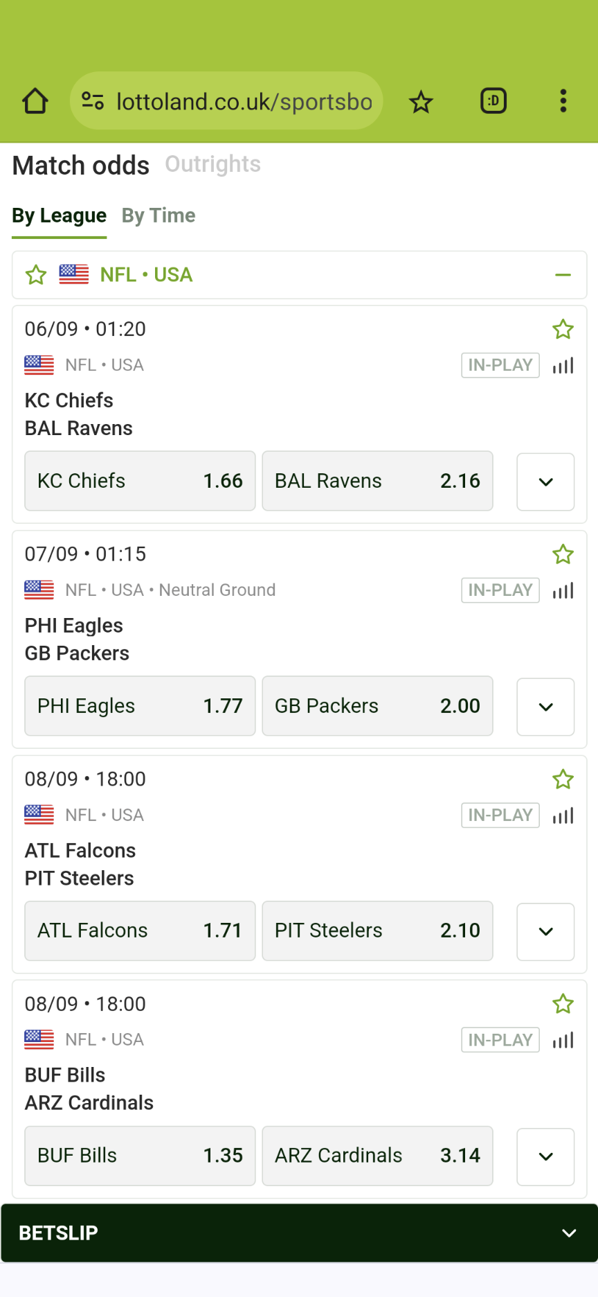 Lottoland NFL betting