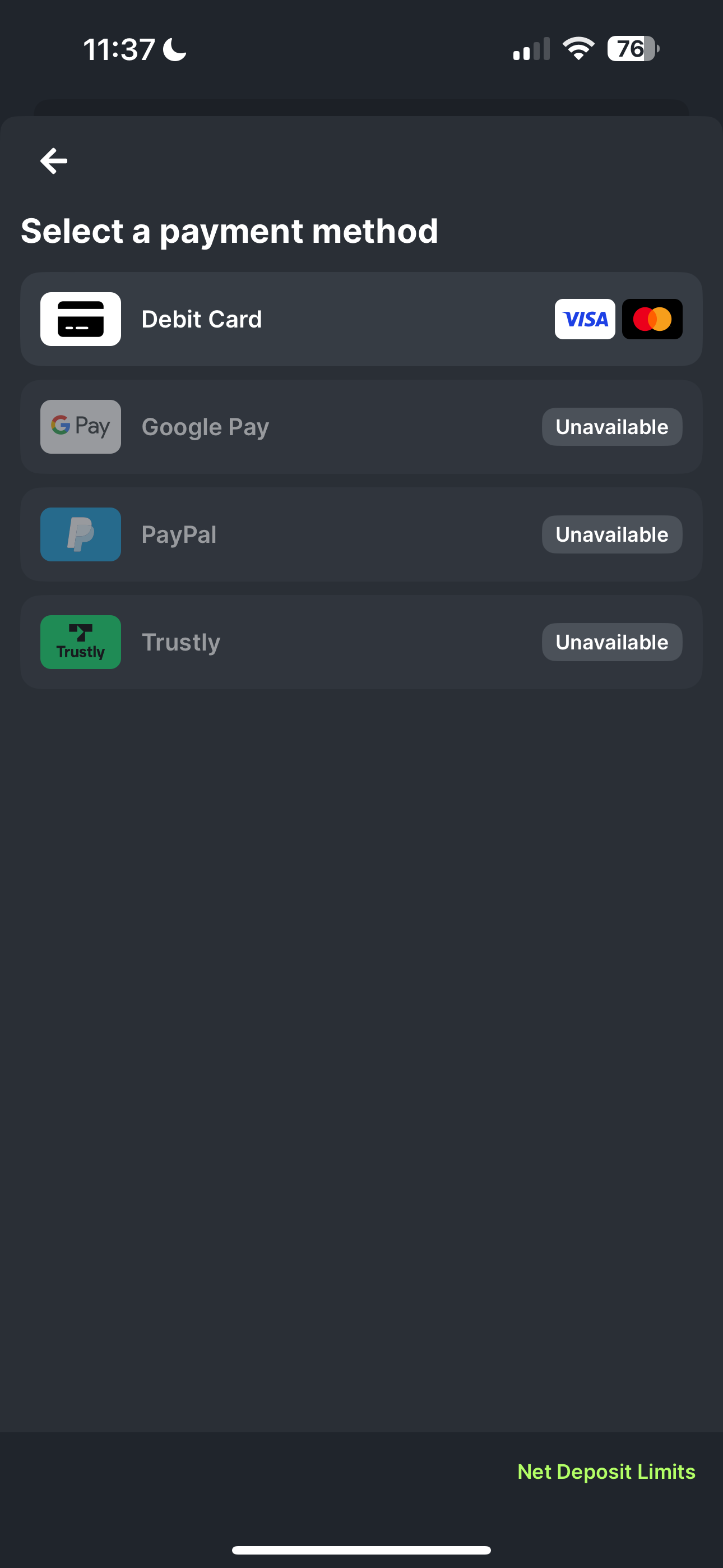 Midnite Deposit Methods