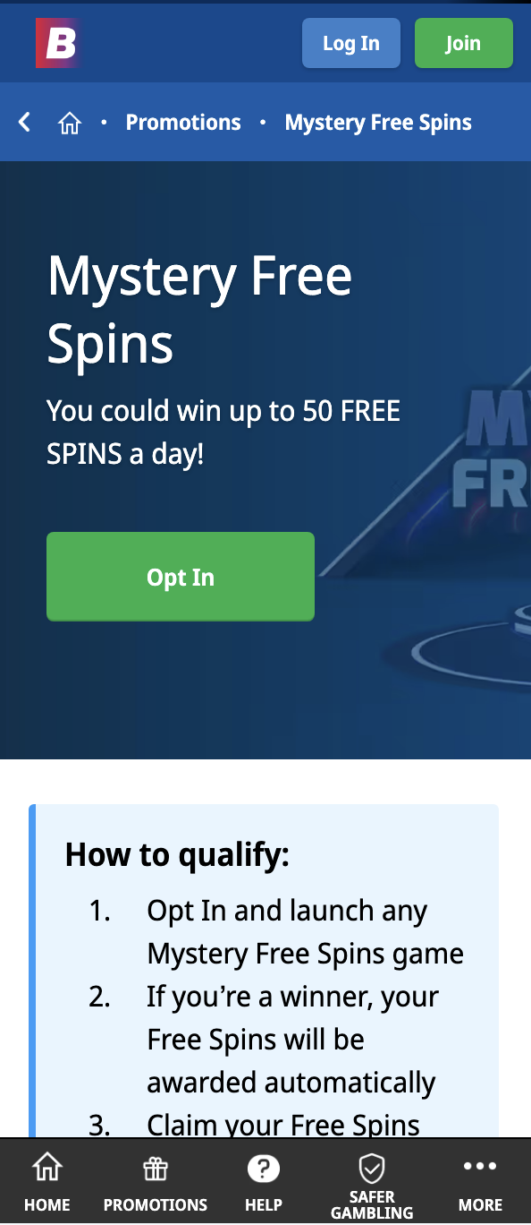 Betfred Mystery Free Spins 3