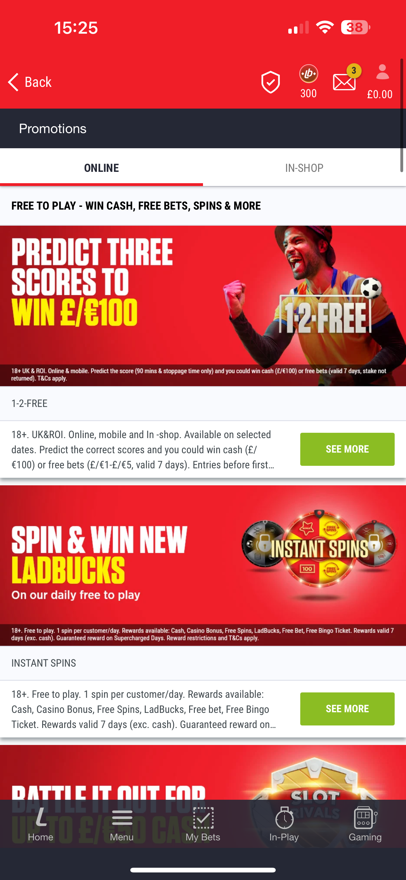 Ladbrokes Instant Spins 1
