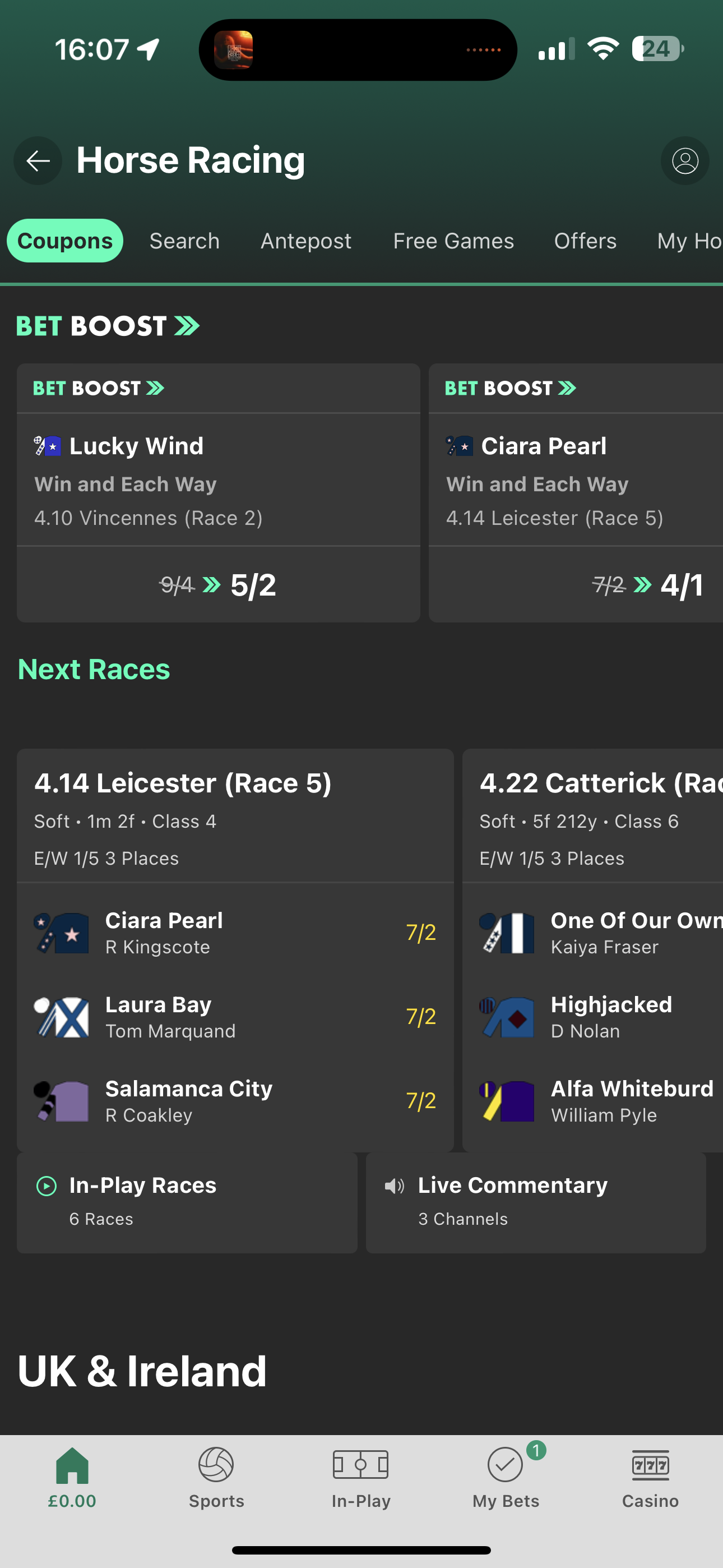 Bet365 6 Horse Challenge 2
