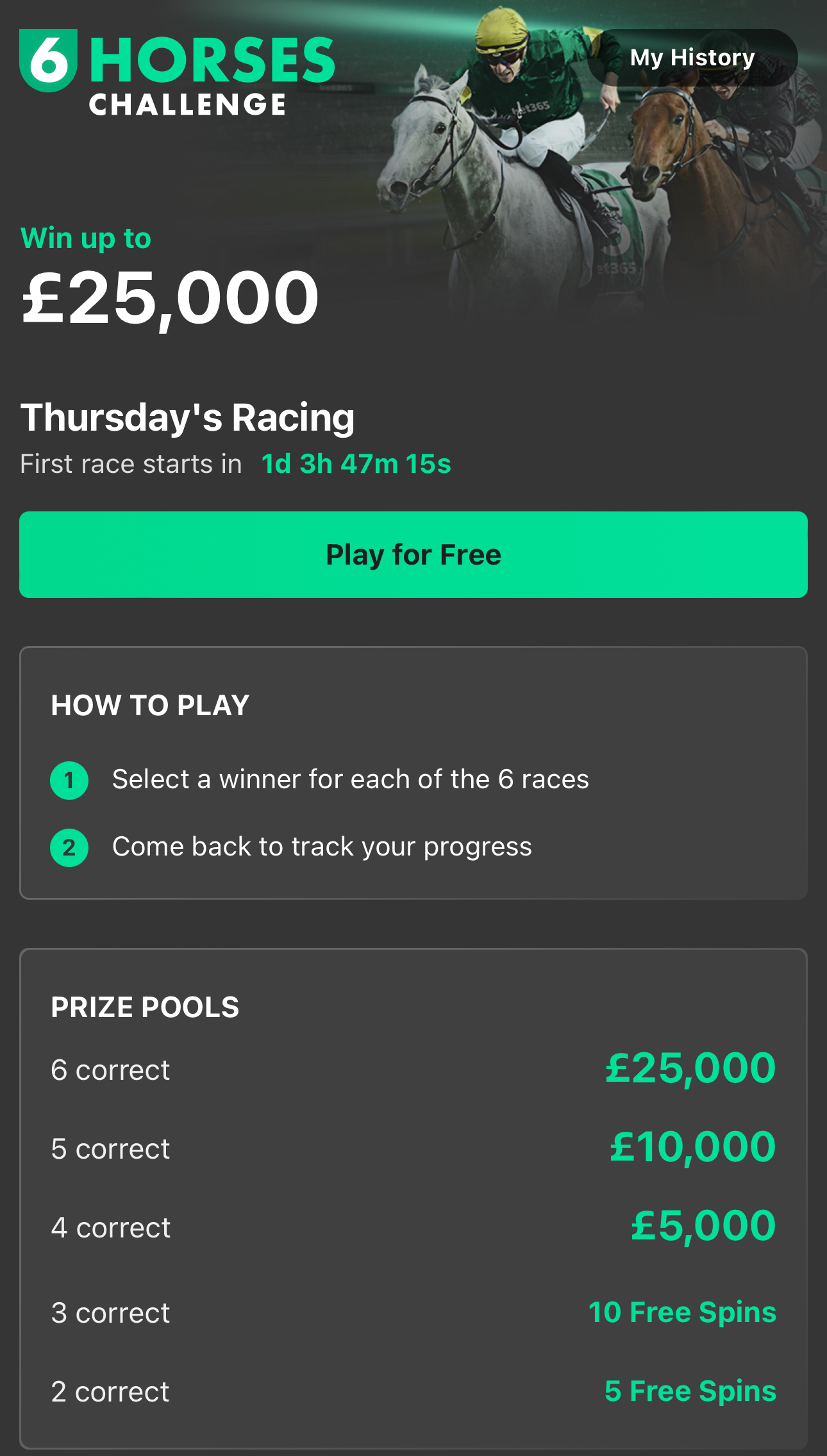Bet365 6 Horse Challenge 5