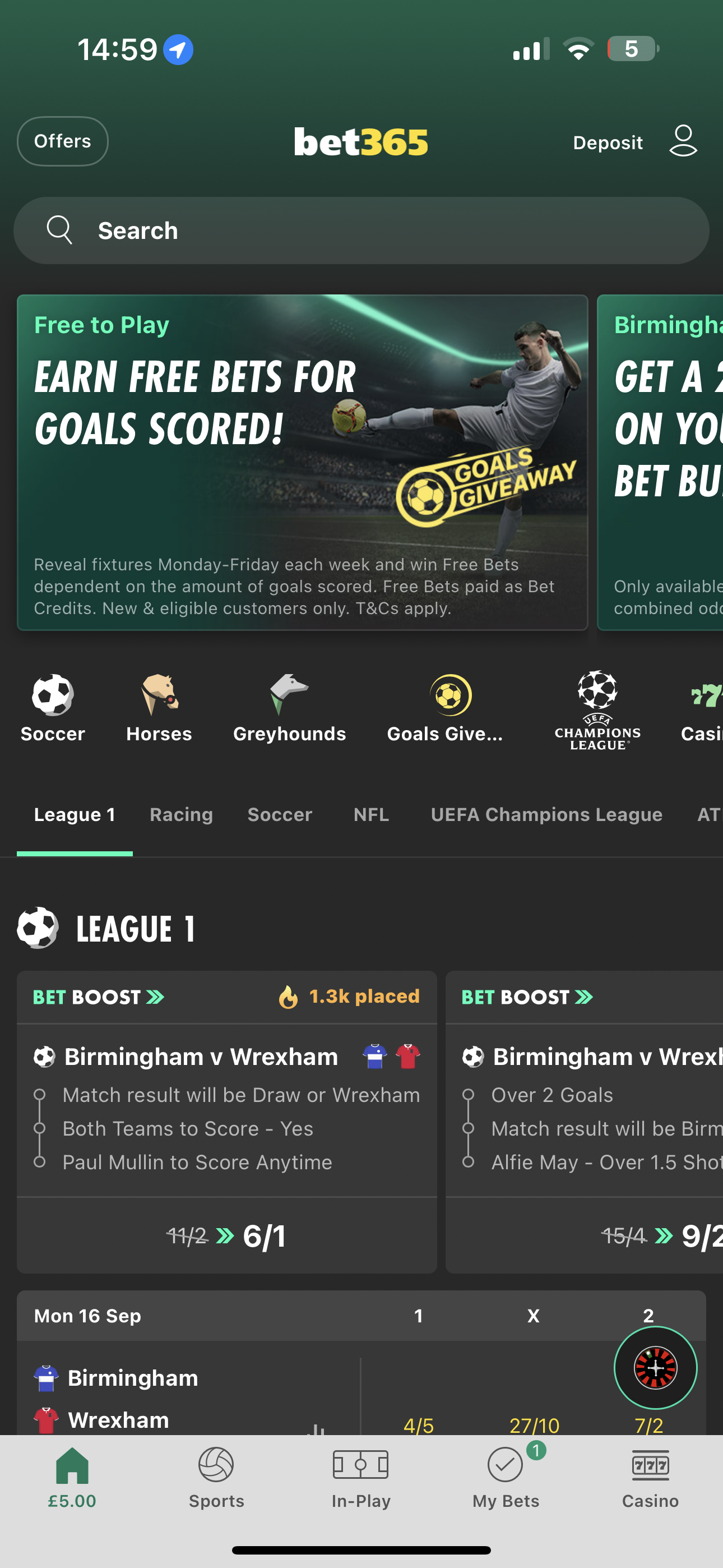 Bet365 Early Payout 1