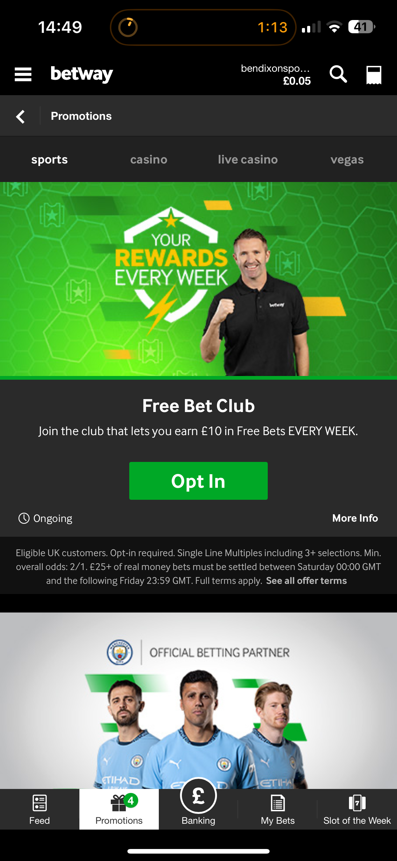 Betway Free Bets 1 (UK)