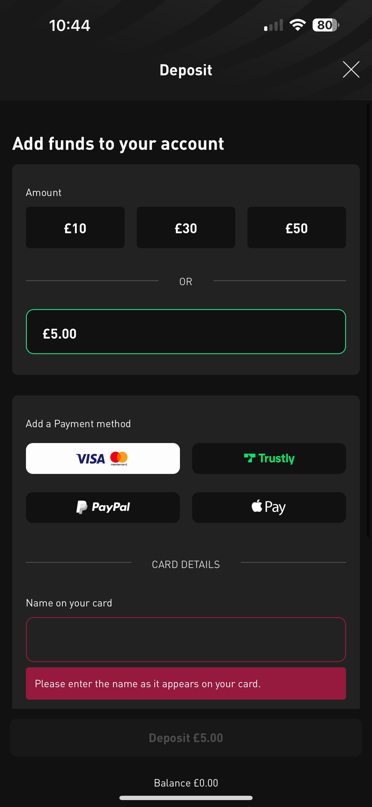 LiveScore Bet Deposit 2