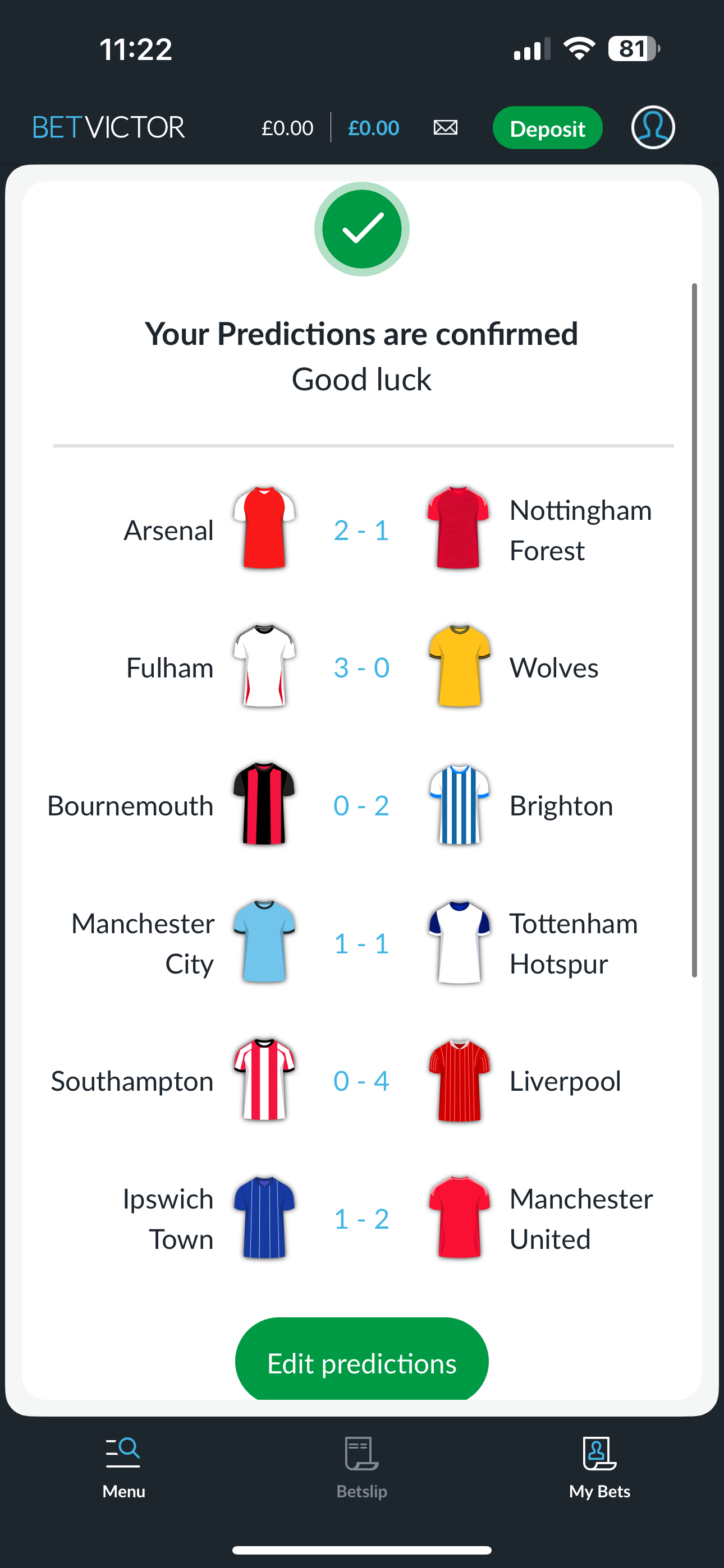 BetVictor Predictor 3 (UK)