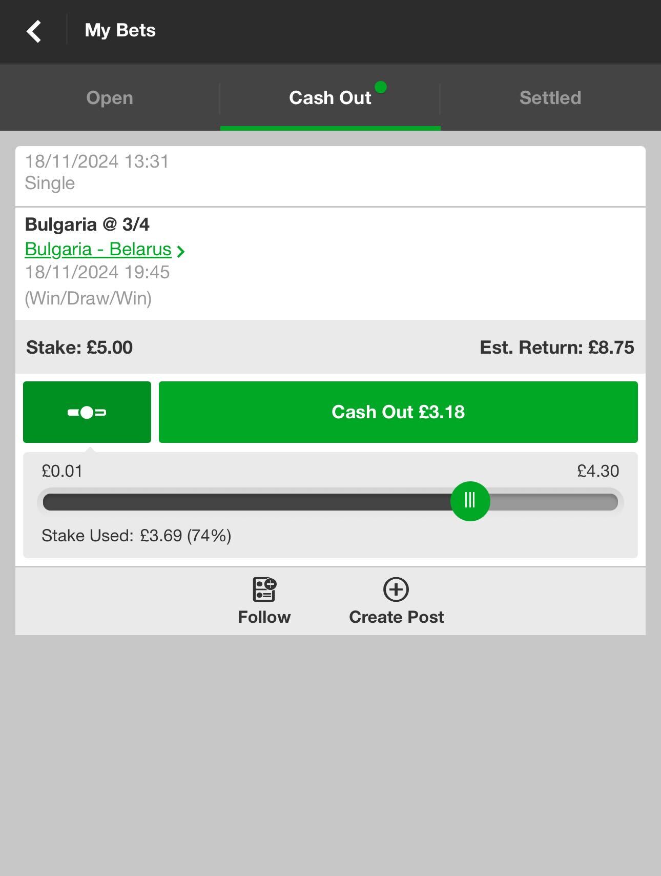 Betway cash out 
