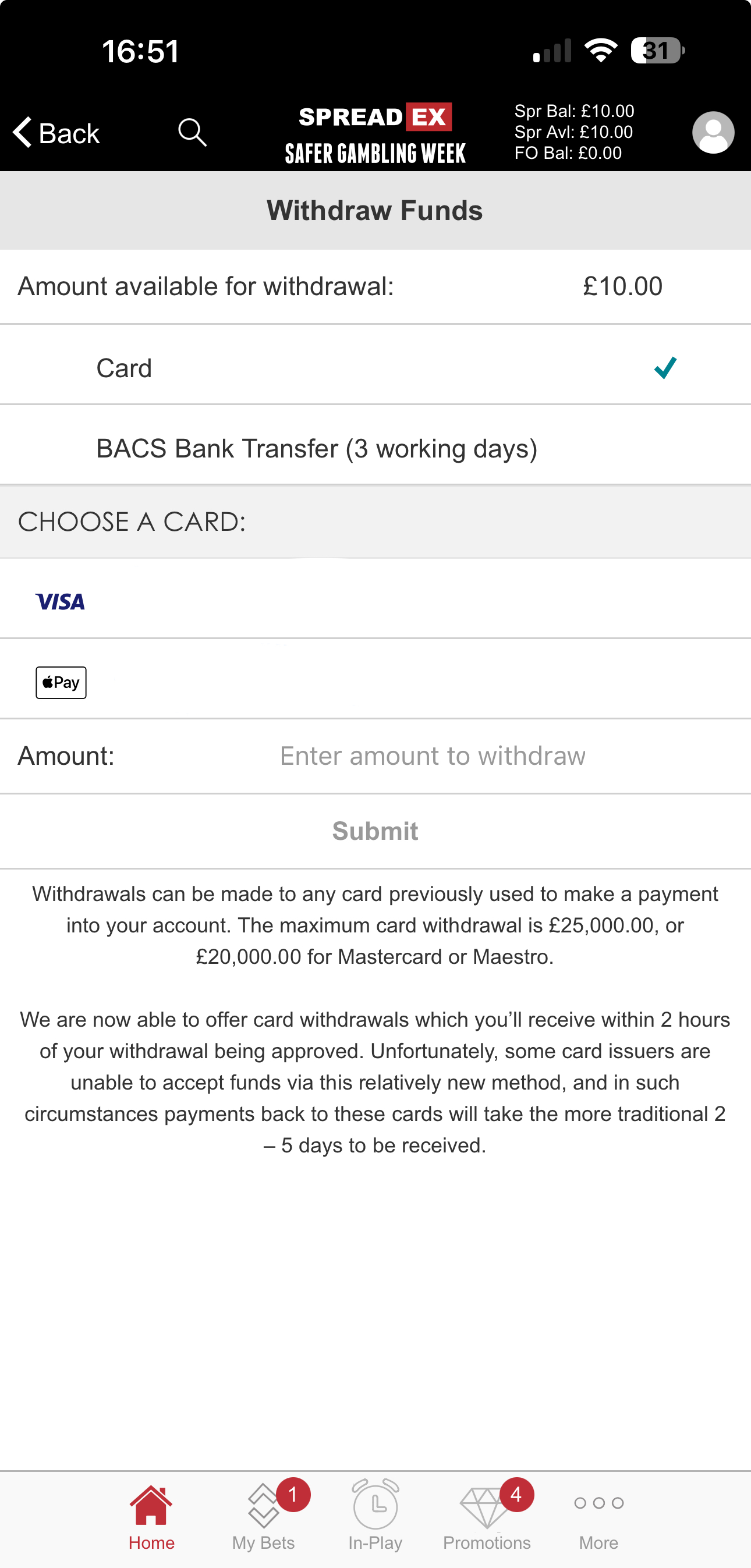 SpreadEx Sports Withdrawal 1