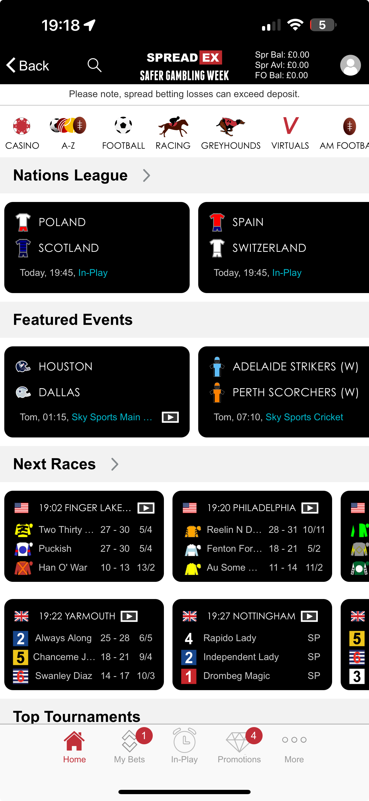 SpreadEx Sports Home