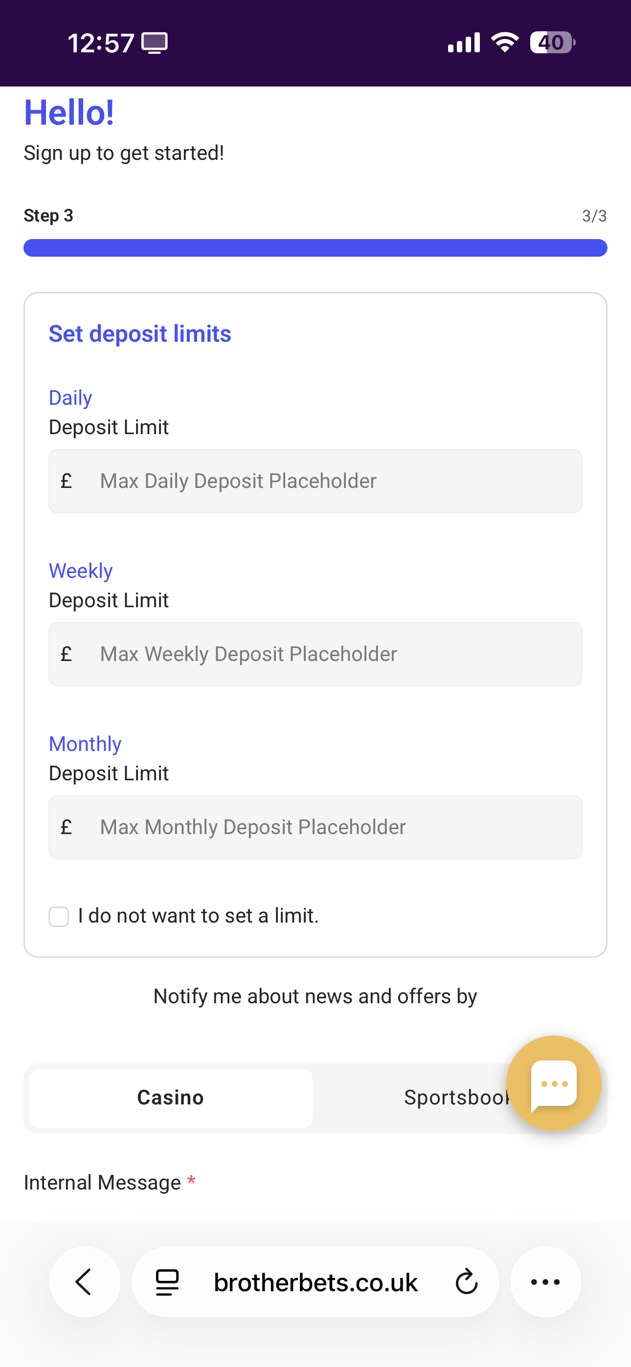 BrotherBets Sign Up 3
