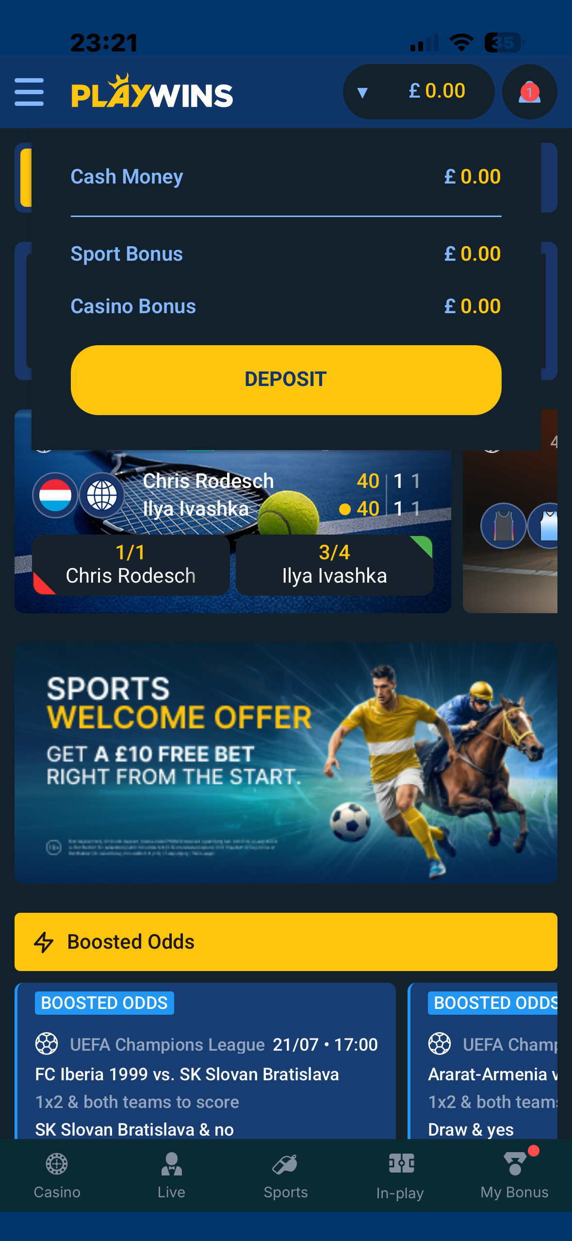 PlayWins App Deposit 2