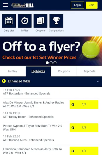 William Hill tennis