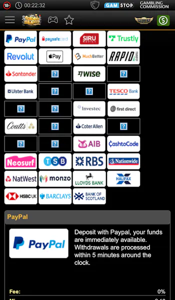 Videoslots Deposit Step 2