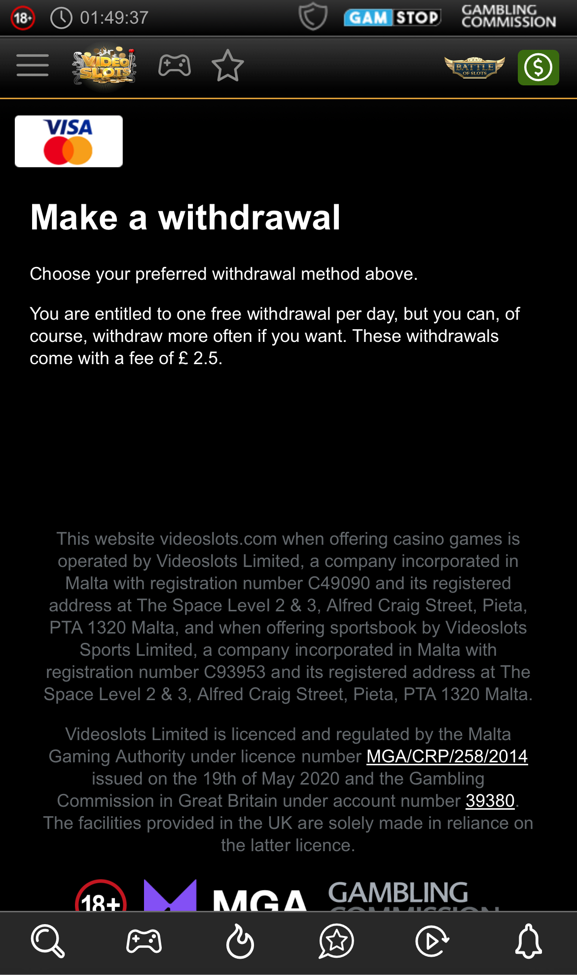 Videoslots Withdrawal 2