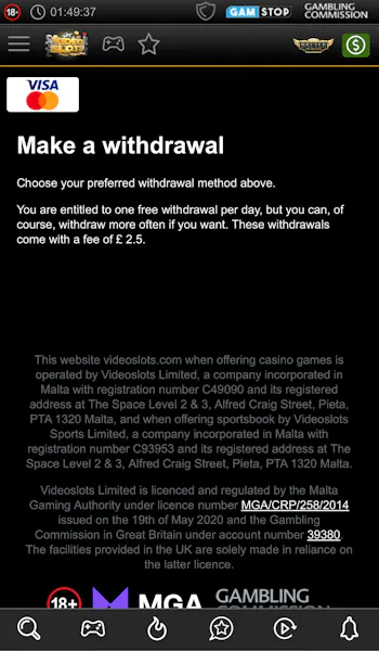 Videoslots Withdrawal 2