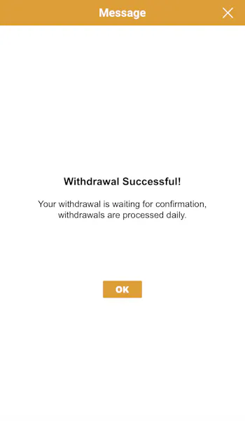 Videoslots Withdrawal success