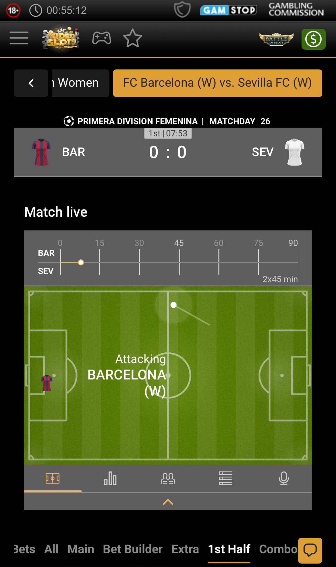 Videoslots Sportsbook In-Play Engine