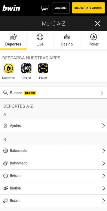 bwin app descargar